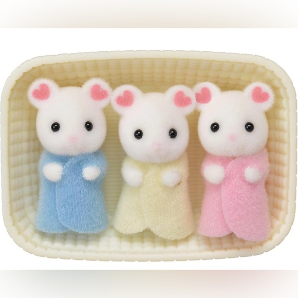 Nwt Calico Critters Marshmallow Mouse Triplets - Picture 4 of 4